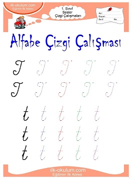Çocuklar İçin Sesler Çizgi Çalışmaları Çalışma Sayfaları 